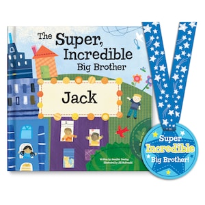 Big Brother Gift Personalized Children's Book Gift for Big Brother Custom Book Big Brother Hospital Gift Super incredible image 3