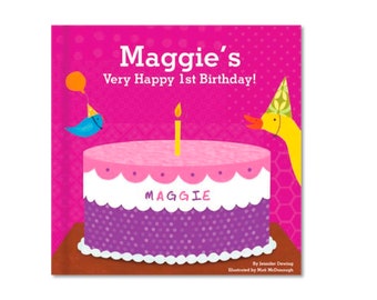 Baby 1st Birthday | First Birthday Book for GIRLS | Personalized Children's Book, My Very Happy Birthday