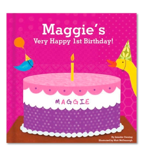 Cadeau 1er anniversaire de bébé | Cadeau de 1er anniversaire pour fille |  Livre pour enfants personnalisé Mon très joyeux anniversaire