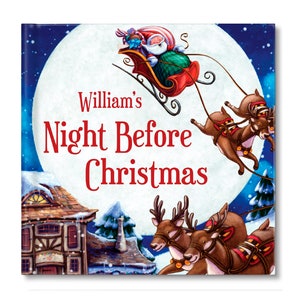 Cadeau de Noël pour garçon | Cadeau de Noël pour fille | Livre pour enfants personnalisé La nuit avant Noël (version enfant unique)
