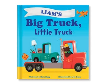 Newborn Baby Gift | Gift for Baby | Baby's First Birthday | My Big Truck, Little Truck Personalized Board Book — 6.5" x 6.5", Ages 0 to 3