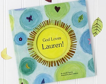 God Loves You! Personalized Name Book | Great Baptism / First Communion / Confirmation / Dedication/ Christening Gift! | I See Me! Book