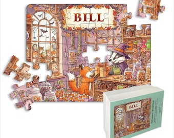 Personalized Puzzle for Kids | Name Puzzle | 30 Piece Jigsaw Puzzle, 14" x 11" (Horizontal/Landscape) | Customized Puzzle | Halloween