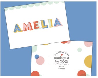 Personalized Gift Message Card | Personalized Greeting Card