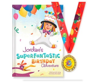 Personalized Children's Book | Birthday Gift for Kids Boy or Girl | 1st Birthday | SuperFantastic Birthday Adventure Personalized Book