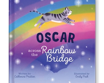 Personalized Pet, Pet Memorial Gift, Over the Rainbow Bridge Personalized Cat Book