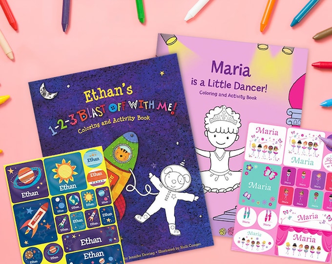 Personalized Coloring Book | Customized Coloring Book | Activity Book for Kids | Children's Personalised Books (Sticker Sheet Included)