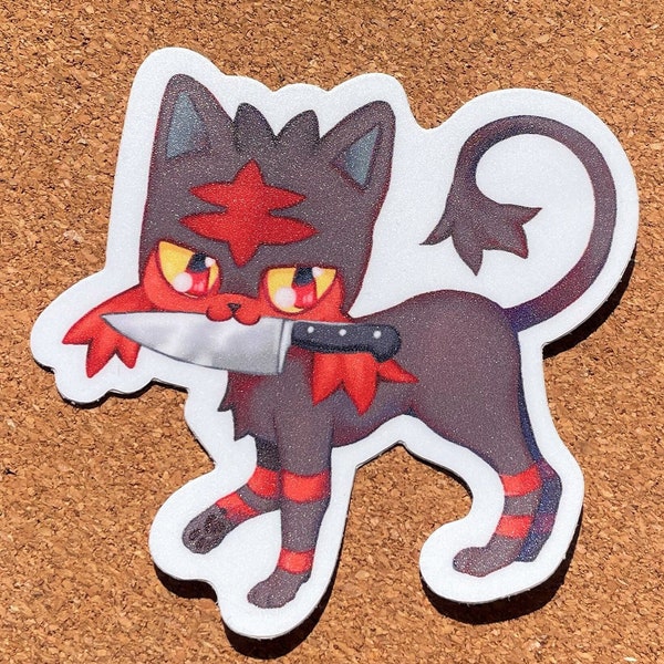 Litten Pokemon Sticker - Long-Lasting and Durable Matte