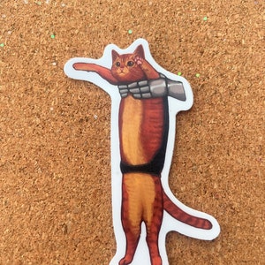 Streunige Katze Aufkleber | Matt-Vinyl-Aufkleber | Wasserfest