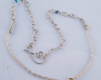 Sterling silver chain Viking knit and twists