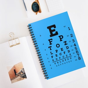 Eye Chart Journal, Snellen Chart Journal, Optometrist Gift, Ophthalmologist Gift,  Eye Doctor Gift, Spiral Notebook