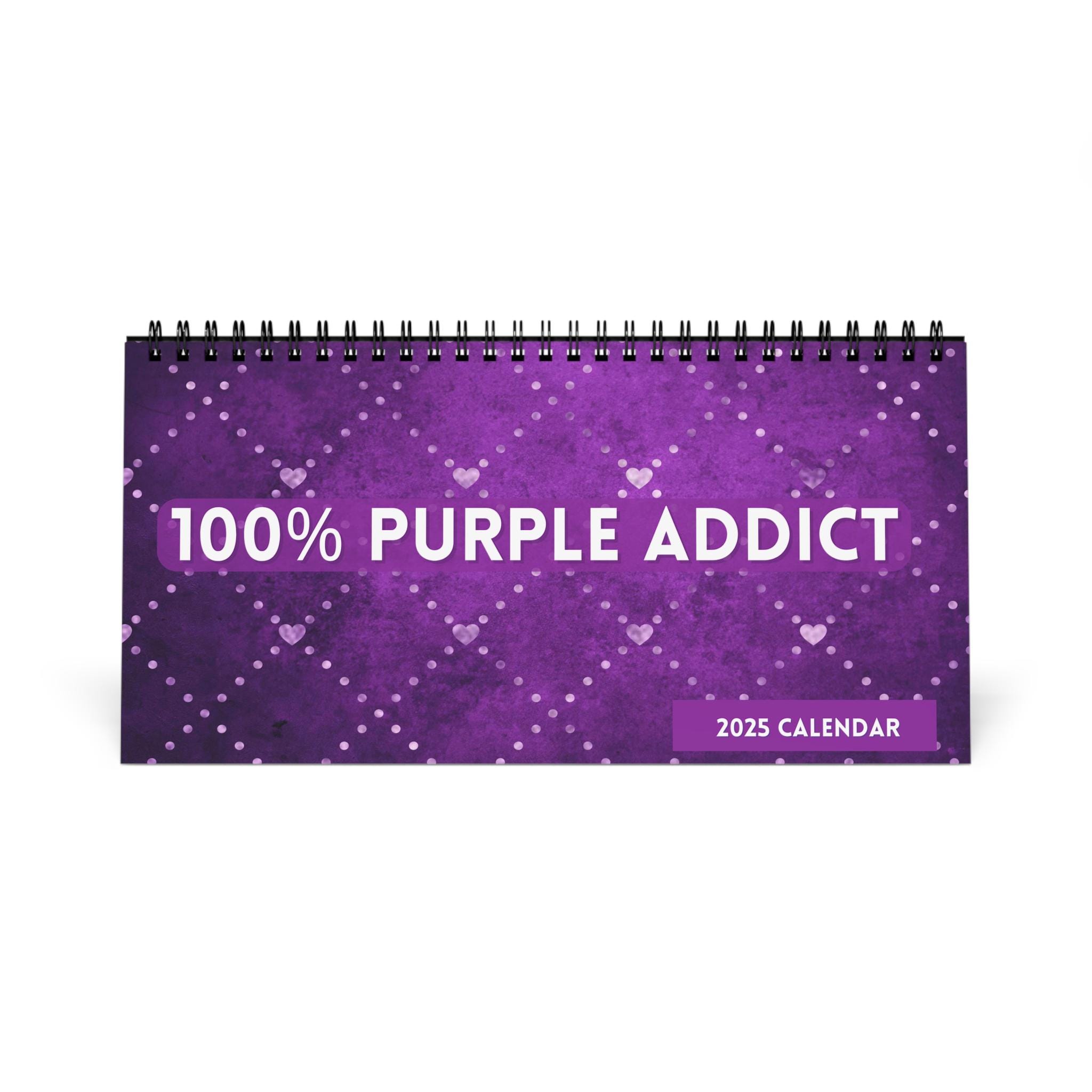 2025 Calendar, Purple Gift, Purple Calendar, Desk Calendar, Gift for Her, Purple Lover Gift, Purple Art Print, Teen Daughter Gift