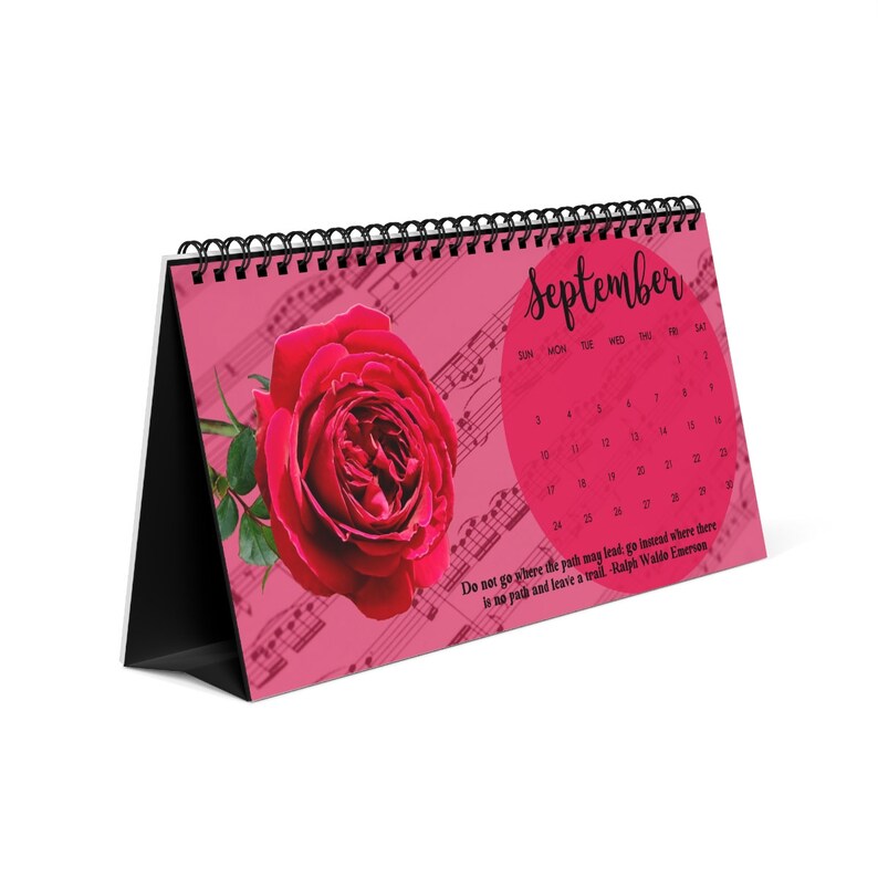 2023 Calendar 2024 Rose Calendar Inspirational Quotes Desk Etsy
