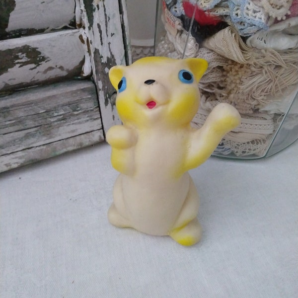 1950's Vintage Squeaky Rubber Child's Kitty Cat Toy