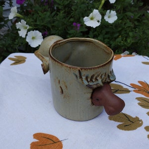 Vintage Giftcraft Moose Stuck in Tree Pottery Coffee Mug