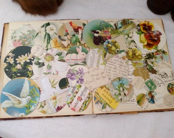 Antique Easter Ephemera-Postcard Roundies Made from Antique Postcards 4 Sizes-40 Pieces