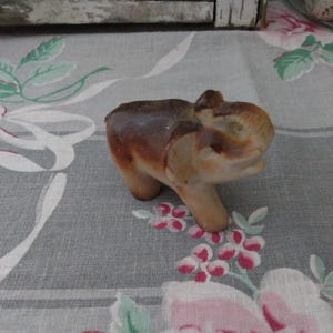 Cute Vintage Pottery Elephant Figurine