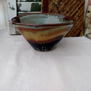 Art Pottery Decorative Drip Glaze Bowl Artist Signed