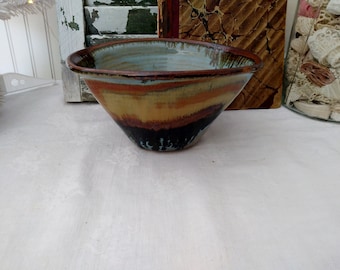 Art Pottery Decorative Drip Glaze Bowl Artist Signed