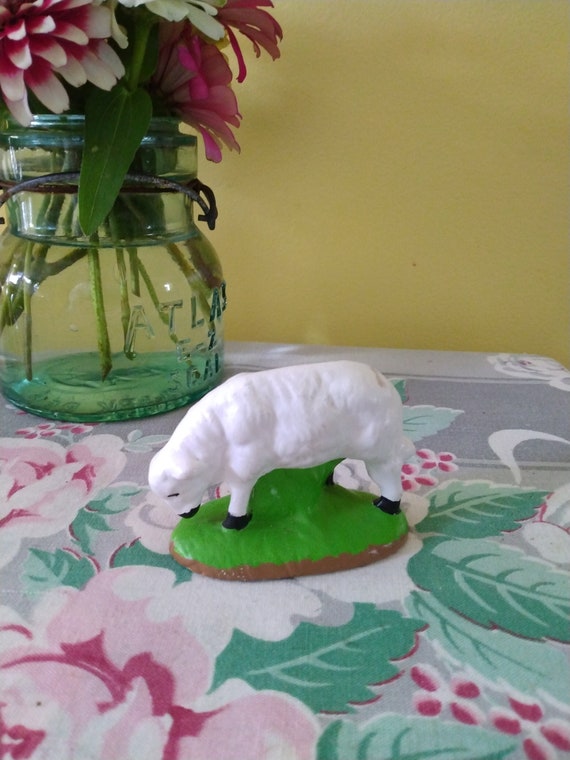 Vintage Chalkware Nativity Grazing Sheep Nativity Animal Etsy