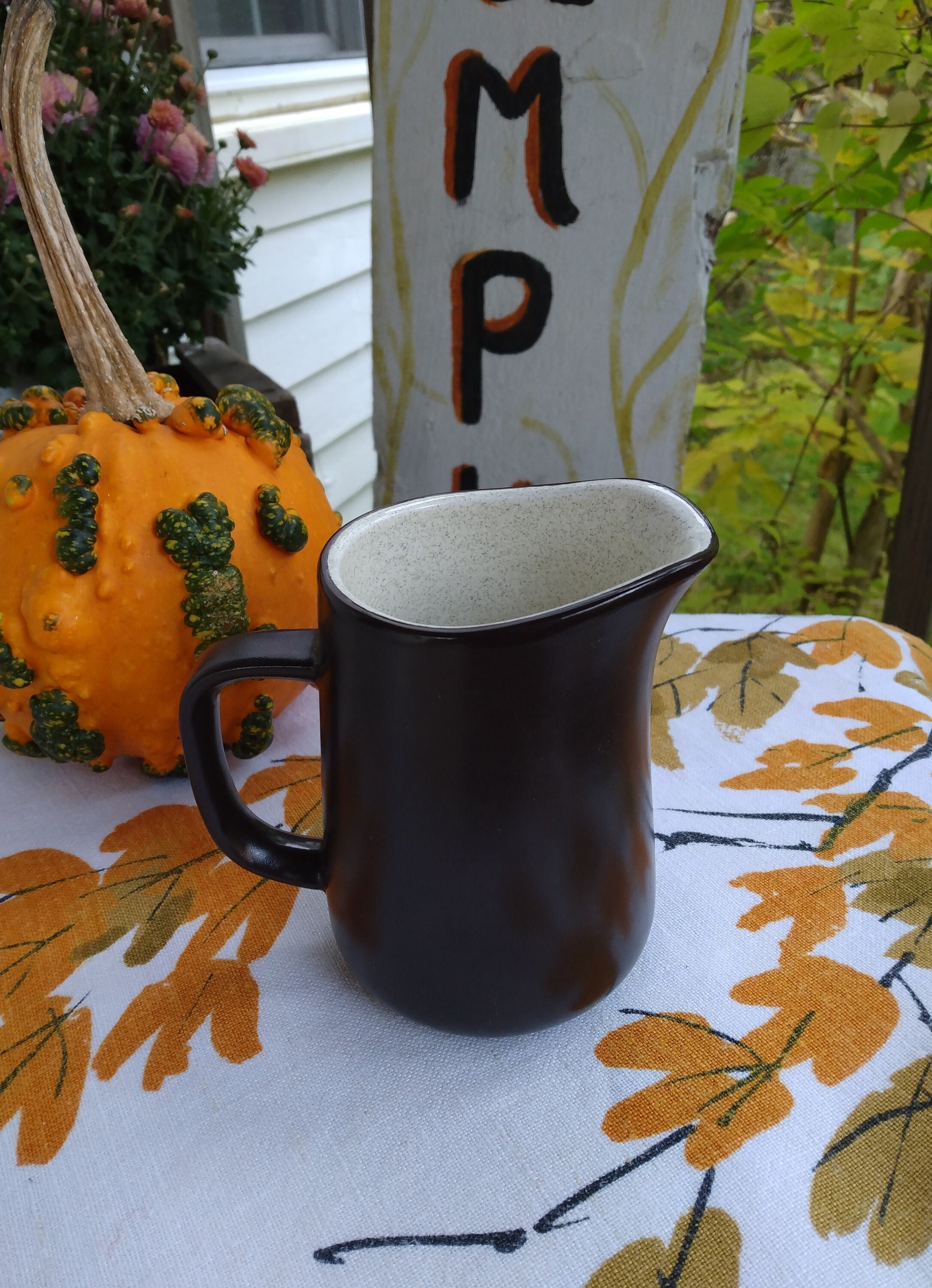 Vintage Mikasa Terra Stone Vanilla Creamer - Japan - Fall Kitchen 