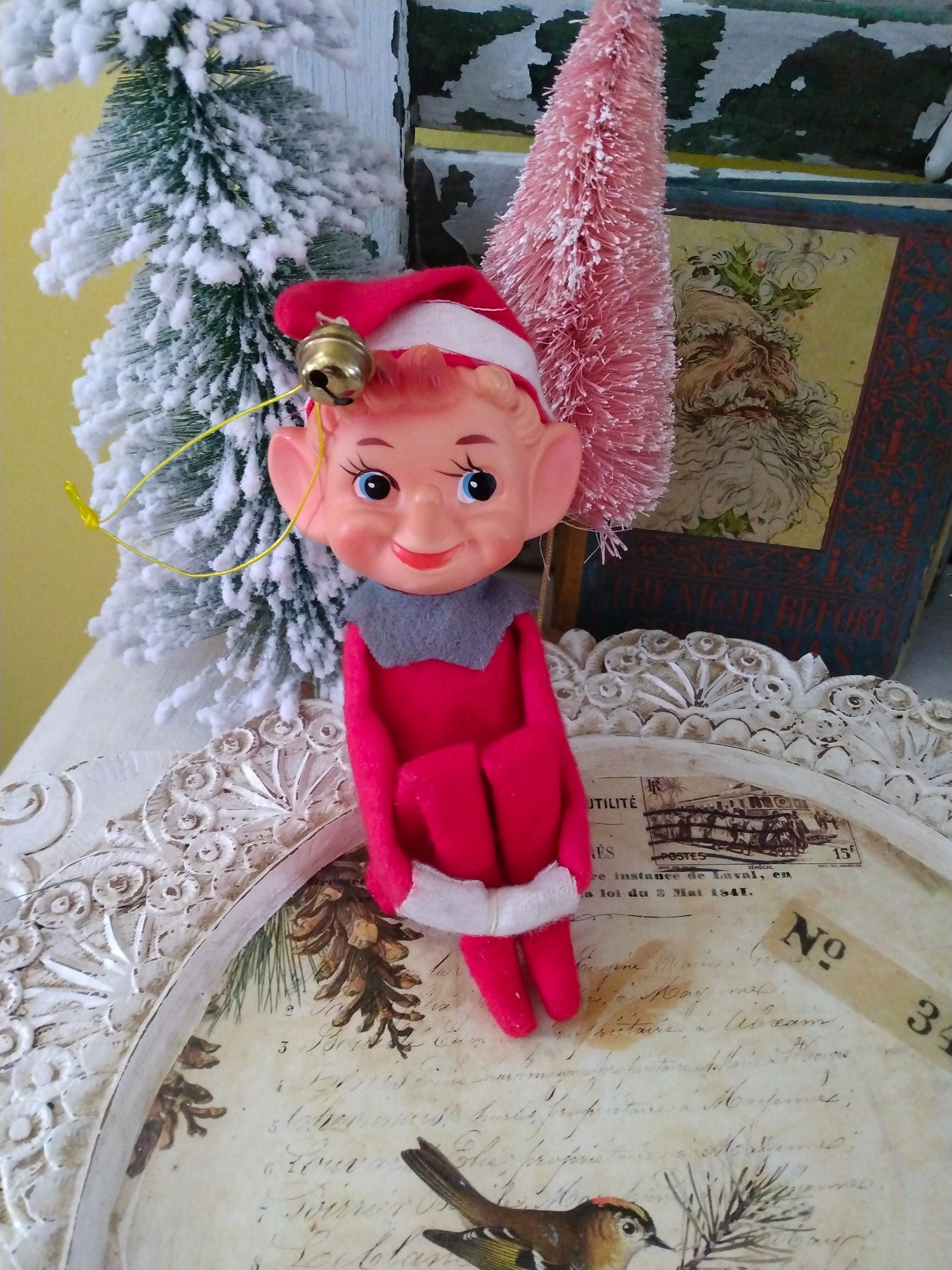 Vintage Knee Hugger Elf Pixie Kitschy Christmas Decor Japan