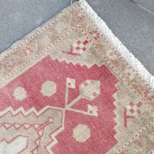 Vintage Rug Anatolian Rug Oushak Rug Handmade Rug Turkish Rug Boho Rug Yastik Door Mat Wool Rug Small Area Rug Faded shops Pastel