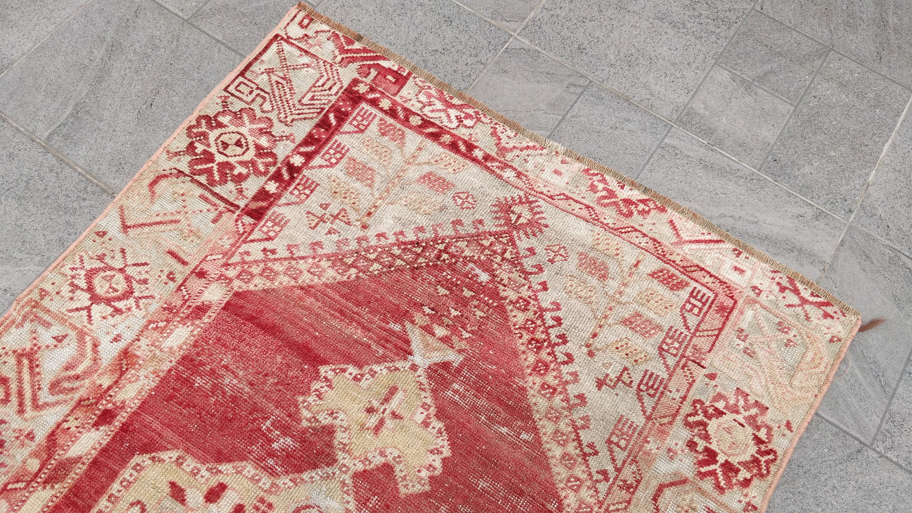 Vintage Small Area Rugs Wool Muted Faded Pastel Tribal Oushak Etsy