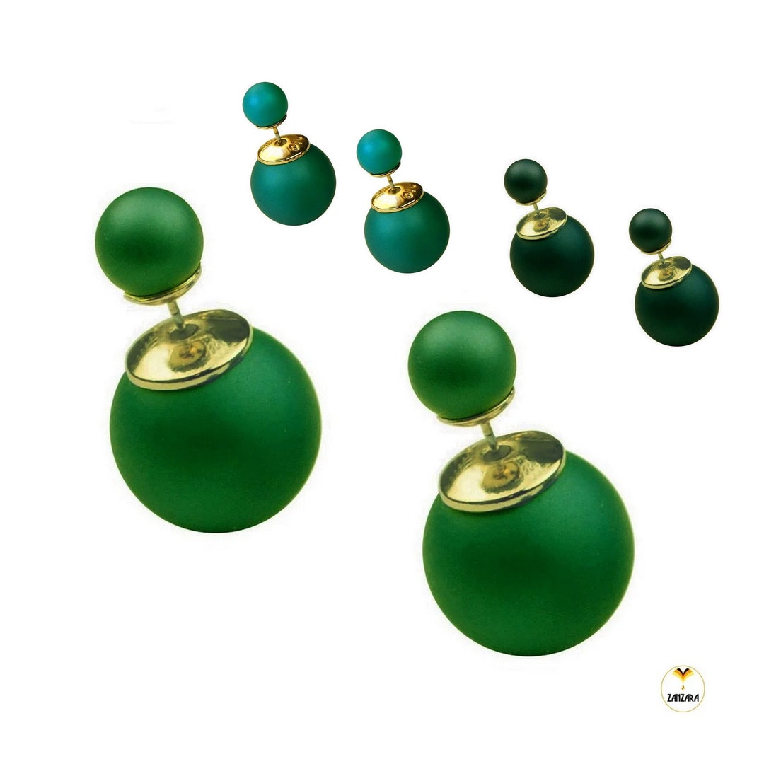 Double Pearl Earrings Double Side Front Back Earring Ball Etsy UK