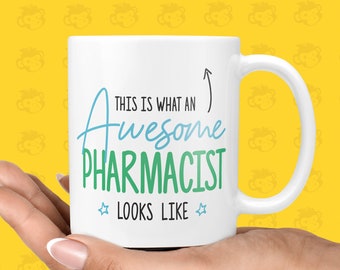 Funny & Awesome Thank You Gift Mug for Pharmacist's | New Job, Pharmacist Mugs, Chemist Staff Present, Birthday - TH-AWE-LOOK-Pharm