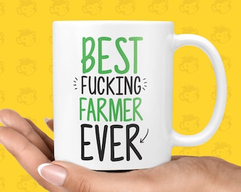 Best Fucking Farmer Ever Gift Mug - Funny & Rude Thank You Presents for Farmers, Friends Birthday | TH-BEST-FARM