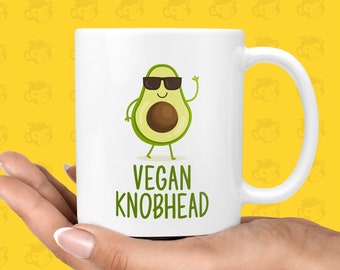 Vegan Knobhead Gift Mug - Funny & Rude Presents for Vegan's, Birthday Gifts, Vegetarian Gift Ideas | TH-VEG-KNB