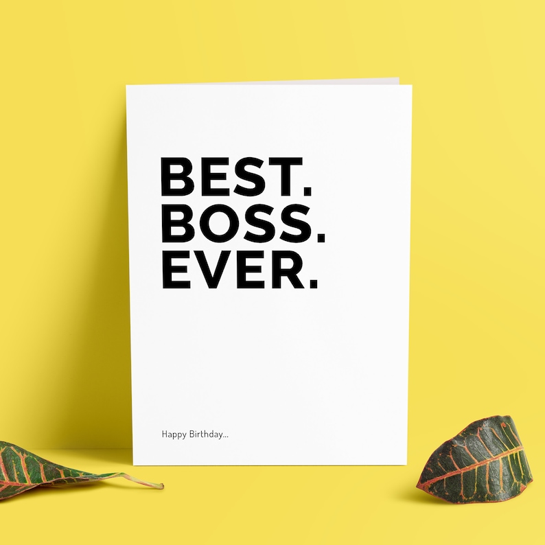 Funny Boss Birthday Cards Best. Boss. Ever. Boss Birthday Etsy UK