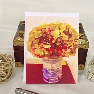 Biglietti di auguri vuoti con stampa di ortensie, biglietti di auguri con natura morta, cancelleria piegata, set da 5, regalo per gli amanti delle piante