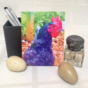 Tarjetas con forma de gallo, juego de 5, tarjetas en blanco, tarjetas de agradecimiento, regalo de la loca dama de los pollos, regalo para los amantes de los pollos