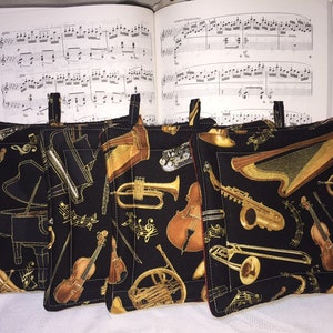 Handmade Musical Instrument Pot Holders: Kitchen Decor, Music Lover Gift (Set of 2)
