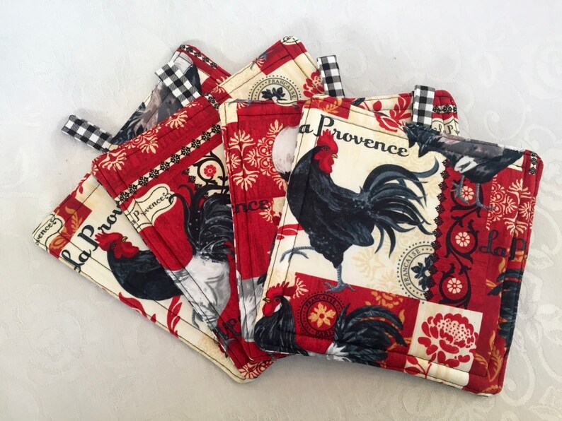 French Country Reversible Handmade Pot Holders Provence Etsy
