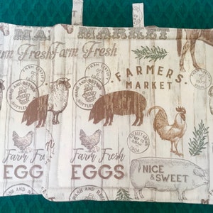 Farm Animals Modern Farmhouse Kitchen Accessory Handmade Pot Holders Set of 2, Farmhouse Style Pot Holder, Farming Gifts, New Home Gift image 4