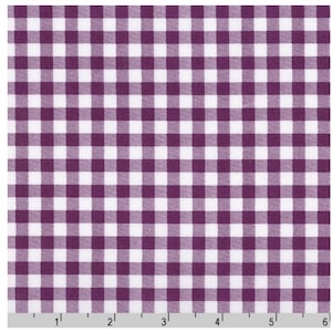 Eggplant Gingham Cotton Fabric: Kaufman Sevenberry Quilting Material