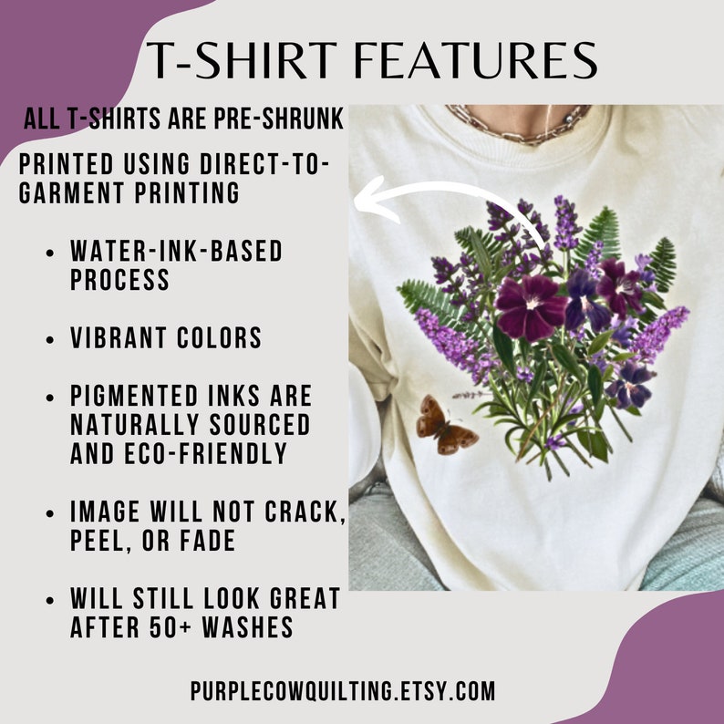 List of t-shirt features
1. Pre shrunk
2. direct to garment printing
3. Image will not fade, shrink or peel
