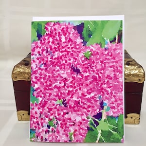 Biglietti di auguri floreali con fiori lilla, biglietti di auguri con stampa ad acquerello, cancelleria piegata, set da 5, idee regalo, biglietti di ringraziamento vuoti