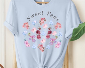 Sweet Peas Wildflower Shirt, Crazy Plant Lady Shirt, Botanical Shirt, Floral Shirt, Flower T-shirt, Wild Flower Shirt, Wildflower T-shirt
