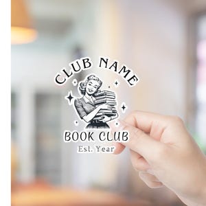 Custom-personal boekenclub vinylstickers, boekenclub sticker custom-stickers, gepersonaliseerd cadeau voor boekenclub, Kindle-sticker Tumbler-sticker