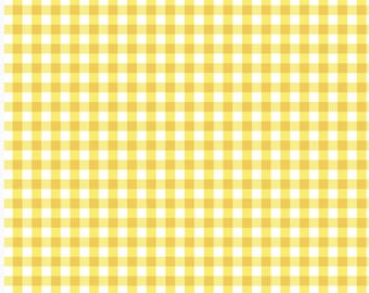 Yellow Gingham Fabric: Small Check Quilting Cotton, Home Decor