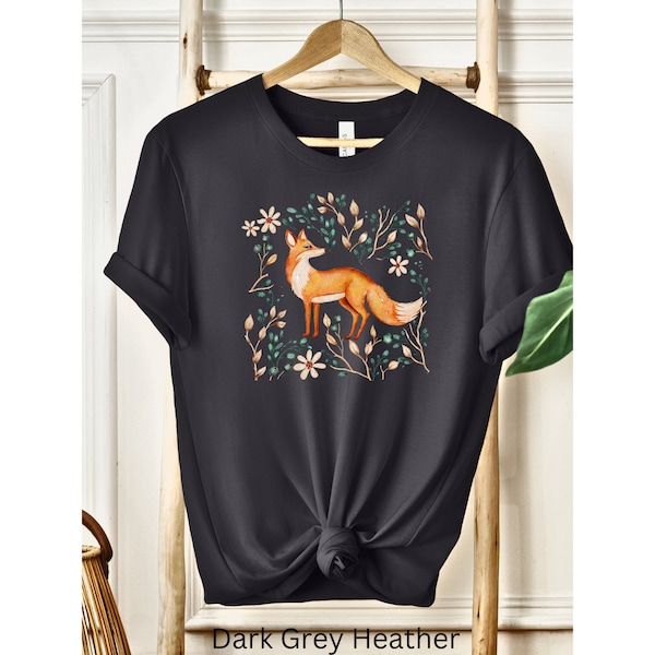 Woodland Foxful Artful Fox Shirte for Fox Person, Whimsi Goth Forest Cor Folkart, Boho Shirt Gifted, Fairy Cor Gifted For-Her Cottagecor