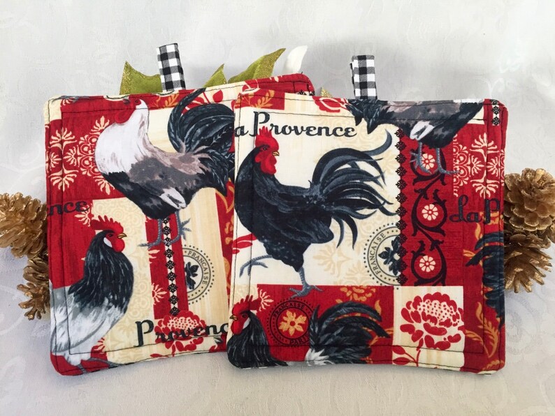 French Country Reversible Handmade Pot Holders Provence Etsy