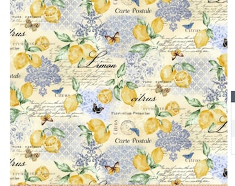 Limoncello Fabric| Fabric | Fabric by the Yard | Sewing Fabric | Cotton Fabric | Crafting | Quilting Fabric | Cottagecore| Crafting