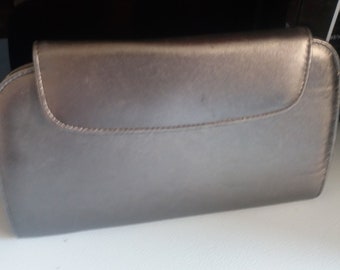 Vintage Bally Clutch/Evening Bag 1980's - metalic silver
