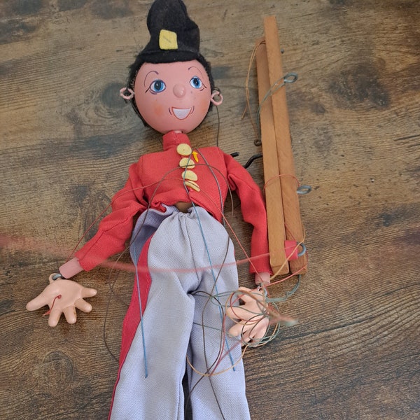 Vintage Pelham Puppet, toy puppet, marionette, stringed puppet, Fritz Soldier Boy