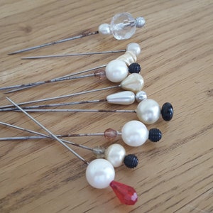Vintage stick pin lot, large set of pins, scarf pins, collar pins, hat pins, short pins